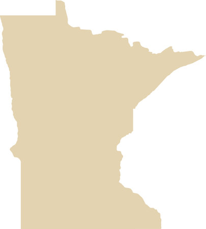 BEIGE CMYK color detailed flat map of the federal state of MINNESOTA, UNITED STATES OF AMERICA on transparent backgroundのイラスト素材