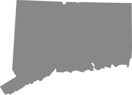 GRAY CMYK color detailed flat map of the federal state of CONNECTICUT, UNITED STATES OF AMERICA on transparent backgroundのイラスト素材