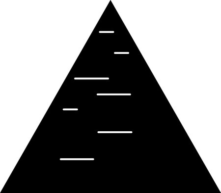 Simple black flat drawing of the Egyptian historical landmark monument of the GREAT PYRAMID OF GIZA, GIZAのイラスト素材