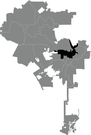 Locator map of the 13TH DISTRICT, LOS ANGELES CITY COUNCILのイラスト素材