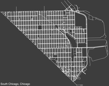 Street roads map of the SOUTH CHICAGO COMMUNITY AREA, CHICAGOのイラスト素材