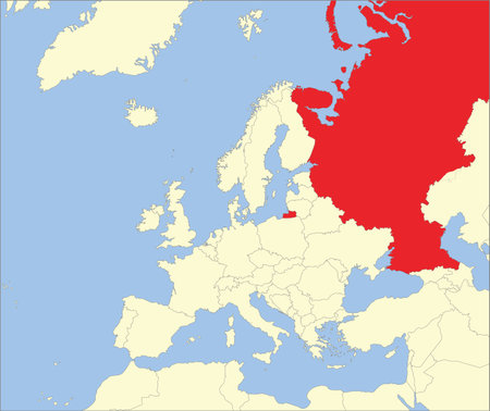 Location map of THE RUSSIAN FEDERATION (European part), EUROPEのイラスト素材