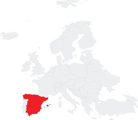 Location map of the KINGDOM OF SPAIN, EUROPEのイラスト素材