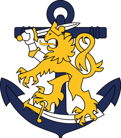 Flat simple CMYK emblem seal of the FINNISH NAVY as part of the Finnish defence forcesのイラスト素材