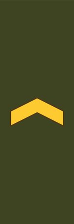 Shoulder pad on field uniform for military non-commissioned officers for the KORPRAALI (PRIVATE 1ST CLASS) insignia rank mark of the Finnish army military ranksのイラスト素材