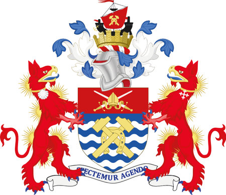 Coat of arms of the BOROUGH OF HAMMERSMITH AND FULHAM, LONDONのイラスト素材