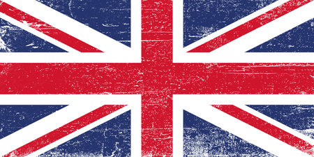 Grunge flag of the United Kingdom of Great Britain and Northern Ireland (Union Jack)のイラスト素材