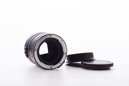 macro rings for macro photography isolated on white backgroundの写真素材