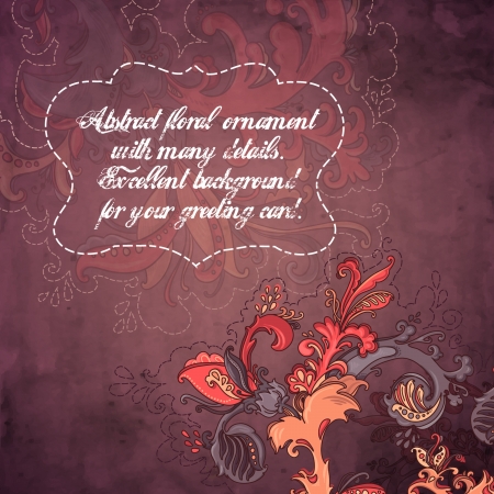 Abstract floral ornament with many details  Excellent background for your greeting card のイラスト素材