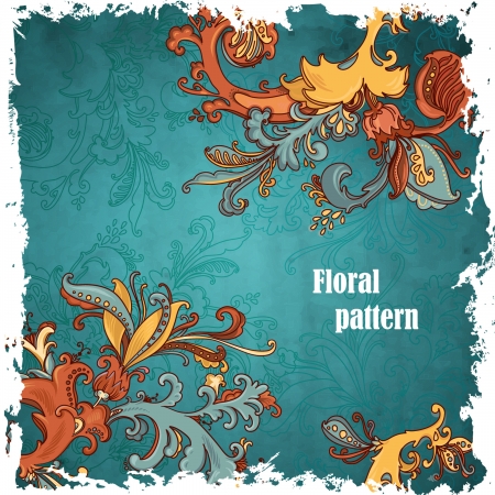 Abstract floral ornament with many details  Excellent background for your greeting card のイラスト素材