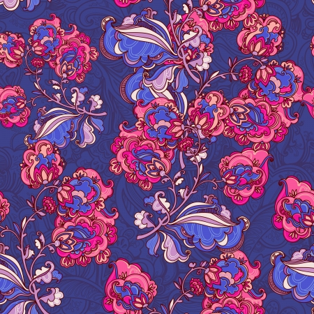 Hand Drawn floral ornaments. vector  seamless patternのイラスト素材