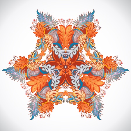 Hand Drawn floral vintage ornaments with flowers  vector backgroundのイラスト素材