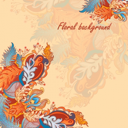 Abstract floral ornament with many details  Excellent background for your greeting card のイラスト素材