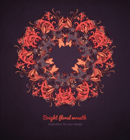 Abstract floral ornament with many details  Excellent background for your greeting card のイラスト素材