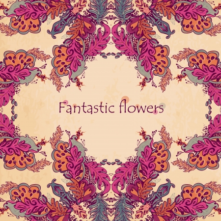 Abstract floral ornament with many details  のイラスト素材
