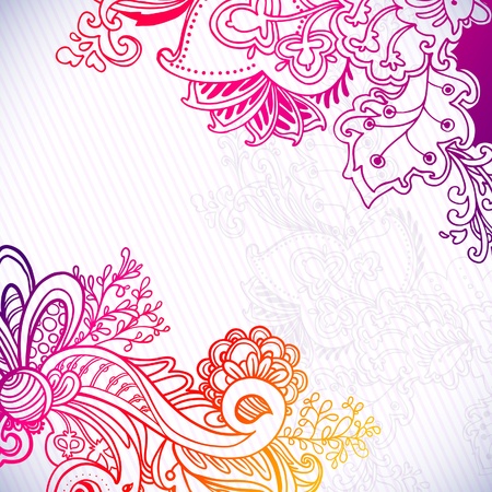 Abstract floral ornament with many details. Excellent background for your greeting cardのイラスト素材