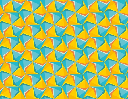 hexagon geometric saemless background.  Retro hipster blue yellow backgrounds. greeting cardのイラスト素材
