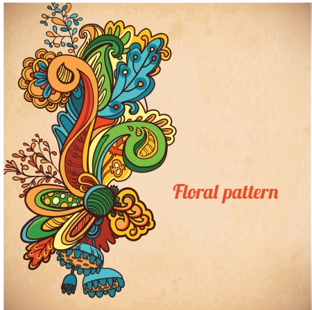 Abstract floral ornament with many details. Excellent vintage background for your greeting cardのイラスト素材