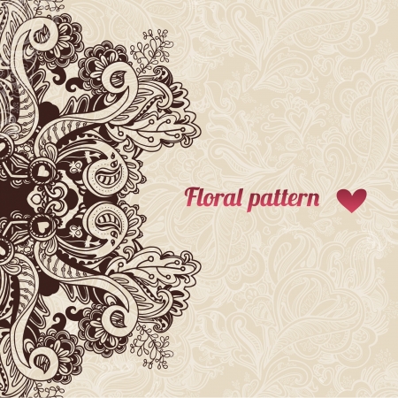 Abstract floral ornament with many details. Excellent vintage background for your greeting cardのイラスト素材