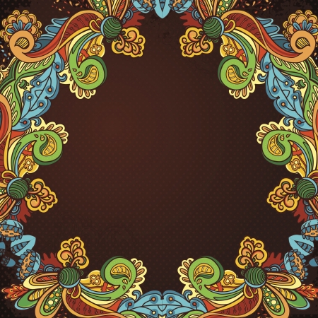 Abstract floral ornament with many details. Excellent vintage background for your greeting cardのイラスト素材