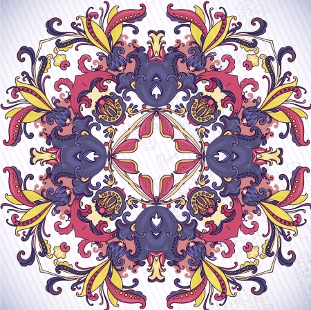 Greeting postcard in grunge or retro.Elegance pattern with flowers floral illustration vintage style anniversaryのイラスト素材
