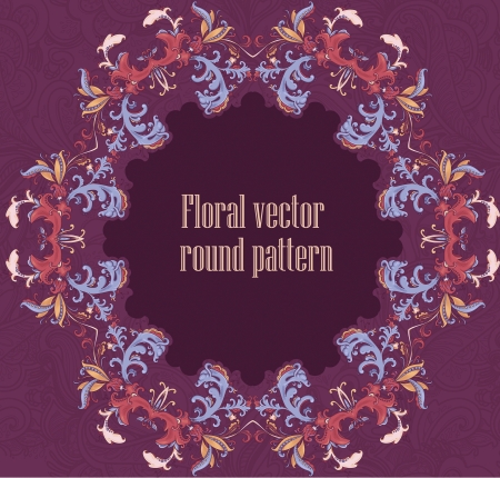 Greeting postcard in grunge or retro. Elegance pattern with flowers floral illustration vintage style anniversaryのイラスト素材