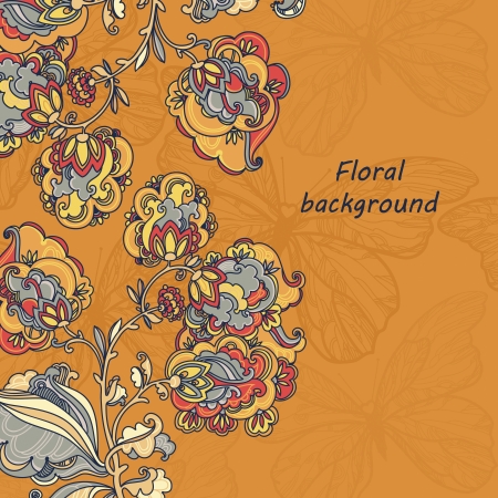 Abstract floral ornament with many details  Excellent vintage background for your greeting cardのイラスト素材