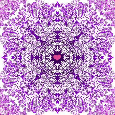 Hand Drawn floral vintage ornaments with flowers  vector  backgroundのイラスト素材