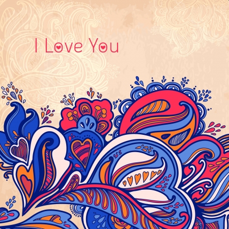 Abstract floral ornament with many details  Excellent background for your greeting cardのイラスト素材