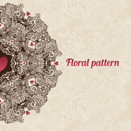Abstract floral ornament with many details  Excellent background for your greeting cardのイラスト素材