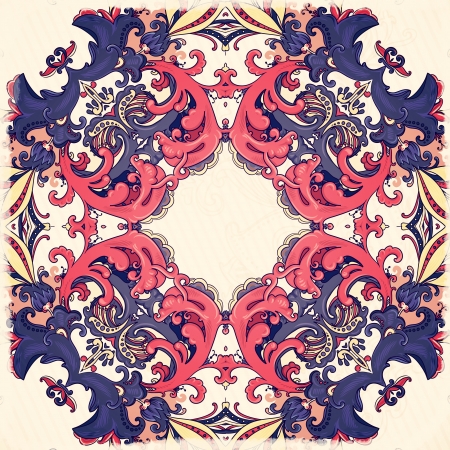Beautiful and detailed floral ornament. Very easy to edit.の写真素材