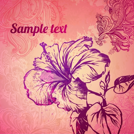 floral hibiscus backgroundのイラスト素材