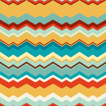 Ethnic zigzag pattern in retro colors, seamless background  Hipster backgroundのイラスト素材