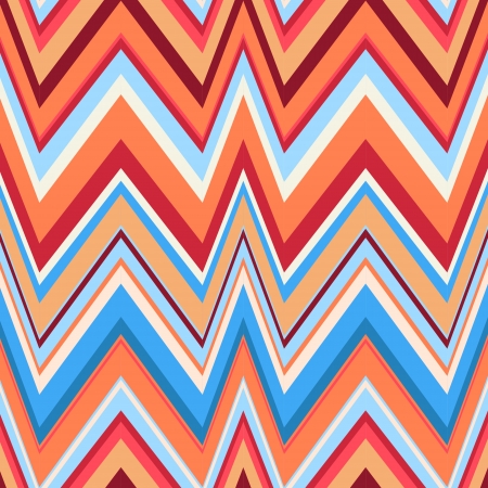 Ethnic zigzag pattern in retro colors, seamless  background  Hipster backgroundのイラスト素材