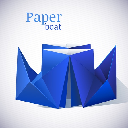 vector origami boatのイラスト素材