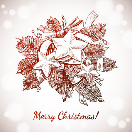   Christmas and New years holidays vector のイラスト素材