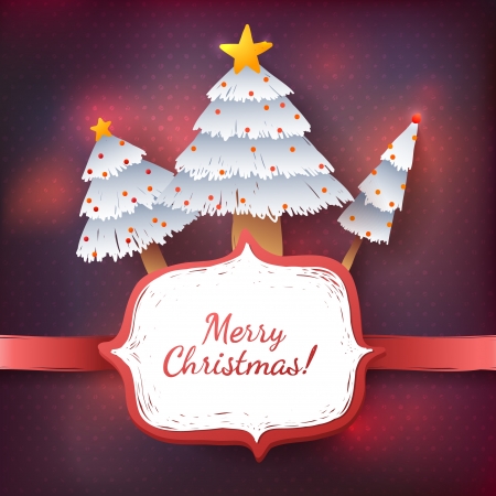 Christmas tree Greeting Card  Creative Merry Christmas tree formed from paper  Vector Illustration のイラスト素材