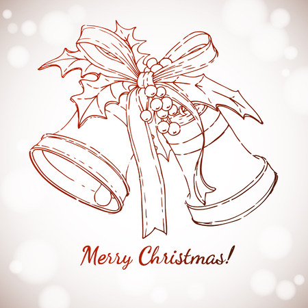 Christmas bells   Christmas   New year holidays vector hand drawn illustration with xmas decorationのイラスト素材