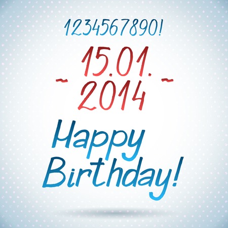  happy birthday  hand letteringのイラスト素材