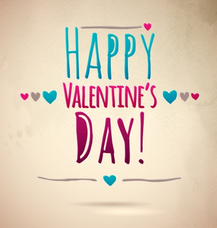 Typographical Background  Happy Valentine's Greeting Cardのイラスト素材