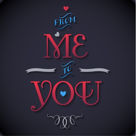 Typographical Background Illustration FROM ME TO YOU  Triangle pattern  Happy Valentines Day のイラスト素材