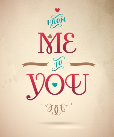 Typographical Background Illustration FROM ME TO YOU  Happy Valentines Day のイラスト素材