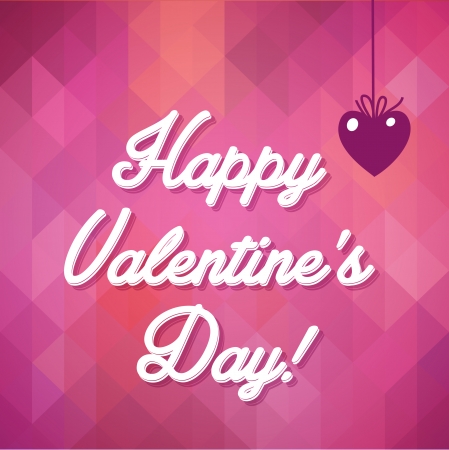 Happy Valentine's Day Hand Lettering - Typographical Backgroundのイラスト素材