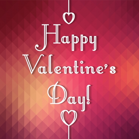 Happy Valentine s Day Hand Lettering - Typographical Backgroundのイラスト素材