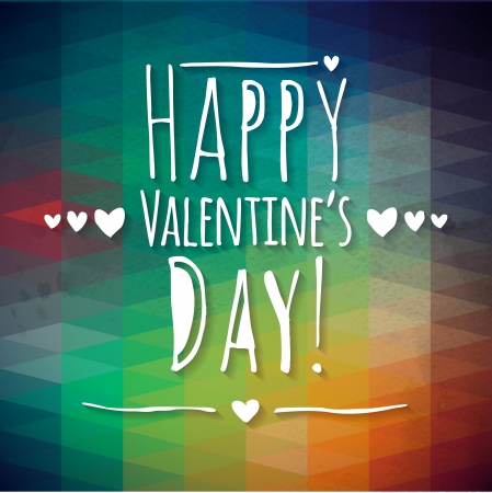 Happy Valentine s Day Hand Lettering - Typographical Backgroundのイラスト素材