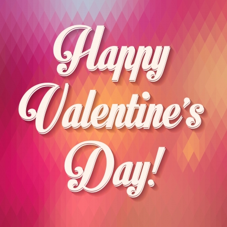 Happy Valentine s Day Hand Lettering - Typographical Backgroundのイラスト素材