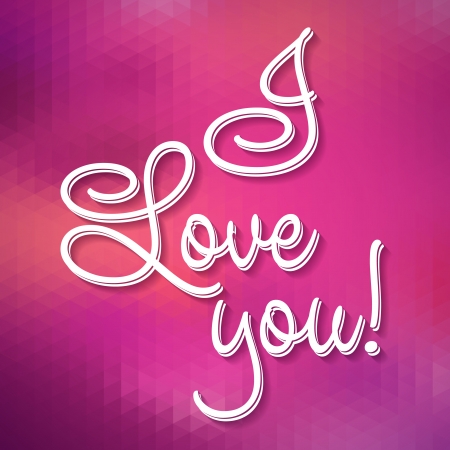 Typographical Background Illustration I LOVE YOU  Triangle pattern  Happy Valentines Day のイラスト素材