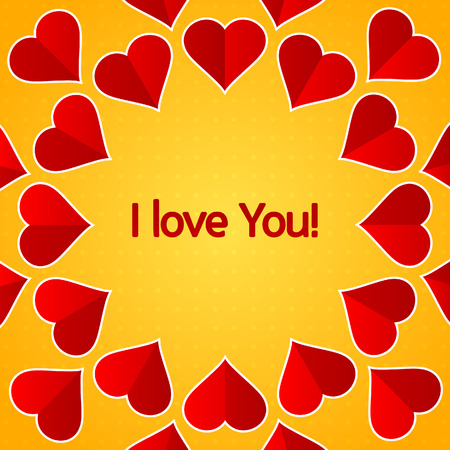 I love You with hearts design のイラスト素材