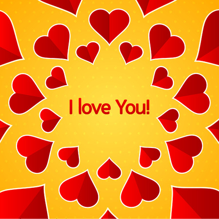 I love You with hearts designのイラスト素材