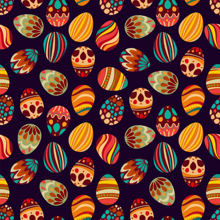 Cute decorated easter eggsのイラスト素材